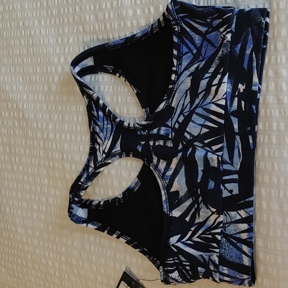 💚Tommy Hilfiger Women's Kiwi Printed Logo Sports Bra CD4 Blue Small NWT - Picture 5 of 6